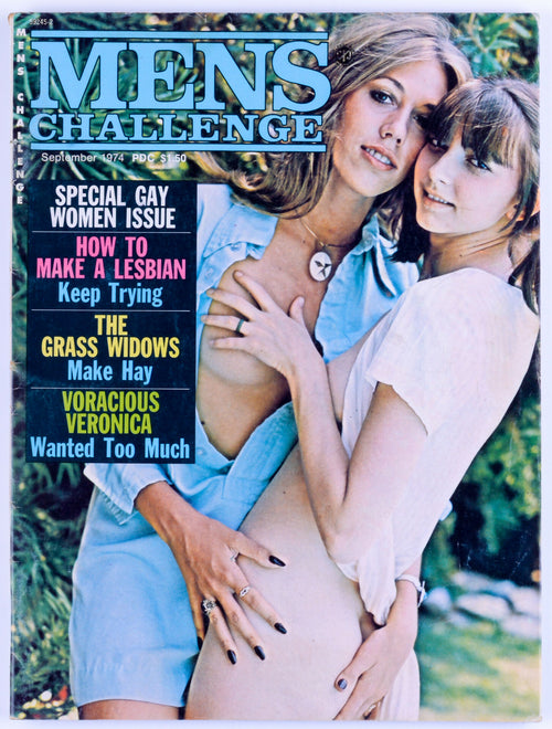 MENS CHALLENGE Special Lesbian Issue September 1974 Vol. 3 No. 5 Vintage Softcore Adult Magazine - Roberta pedon, Young Kitten Natividad