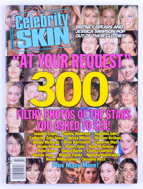 CELEBRITY SKIN November 2000 Vol. 22 No. 90 Softcore Vintage Magazine - Pamela Anderson, Jennifer Lopez, Britney Spears, Jessica Simpson, Angelina Jolie