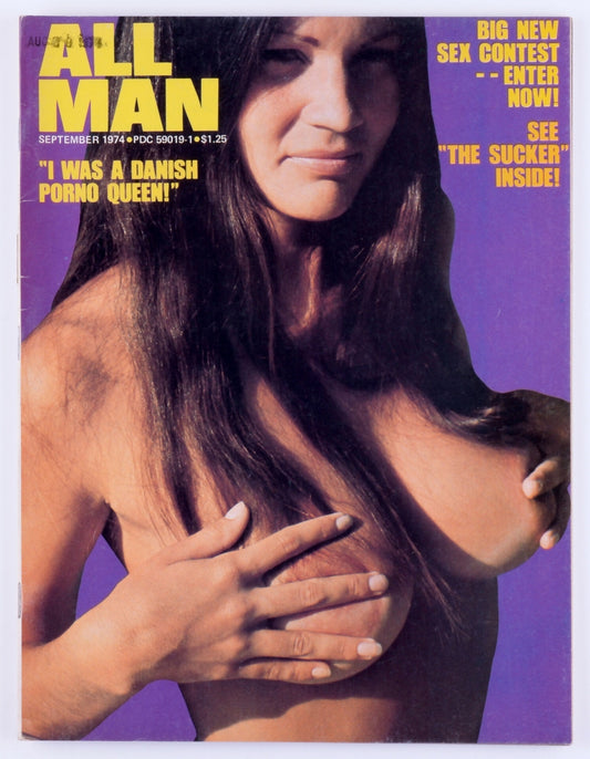 ALL MAN September 1974 Vol. 14 No. 8 Softcore Vintage Magazine