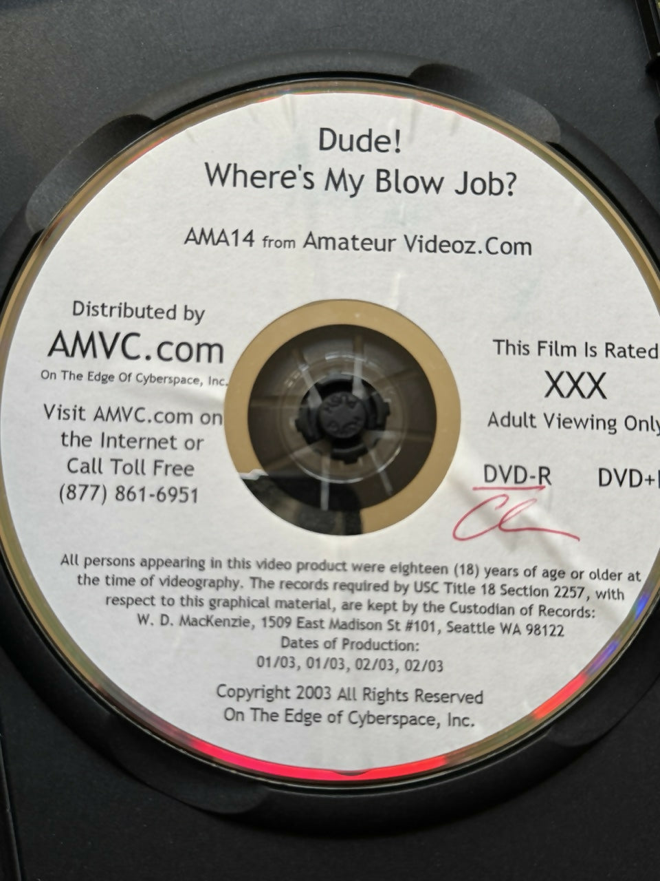 Dude! Where's My Blow Job? (2004, DVD)