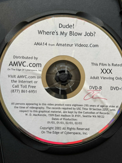 Dude! Where's My Blow Job? (2004, DVD)