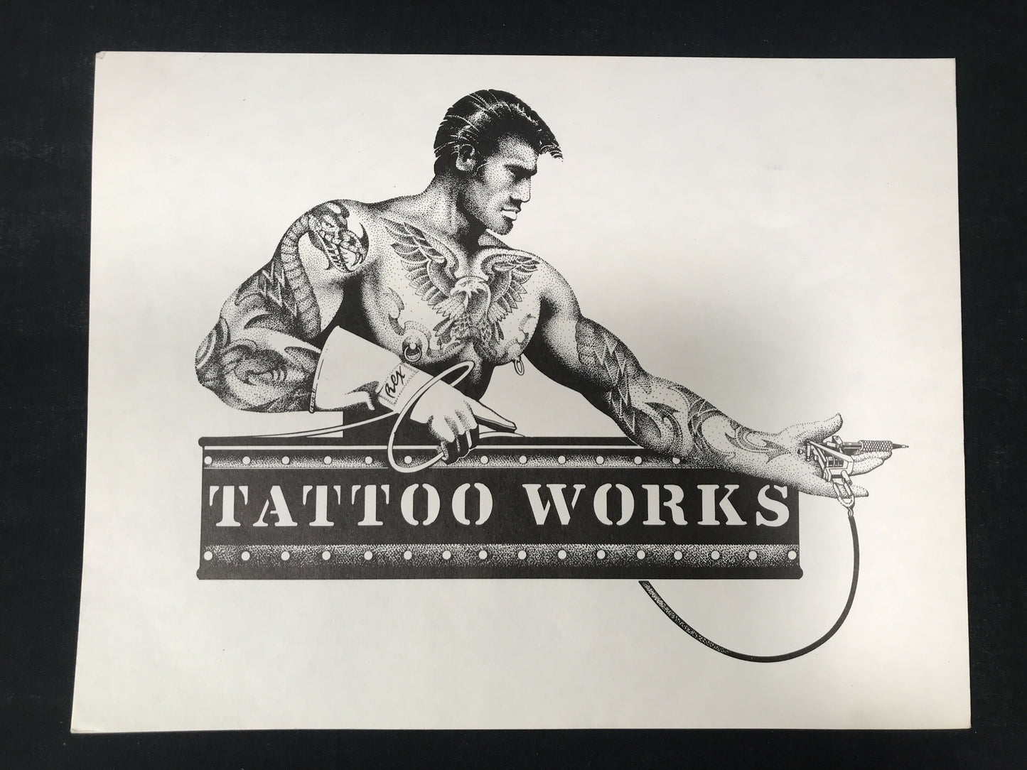 Rare REX Pointillism Art Print 8.5x11 TATTOO WORKS #1377 Dated 10-10-1981