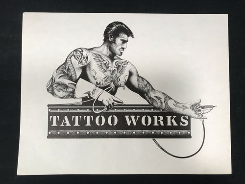 Rare REX Pointillism Art Print 8.5x11 TATTOO WORKS #1377 Dated 10-10-1981