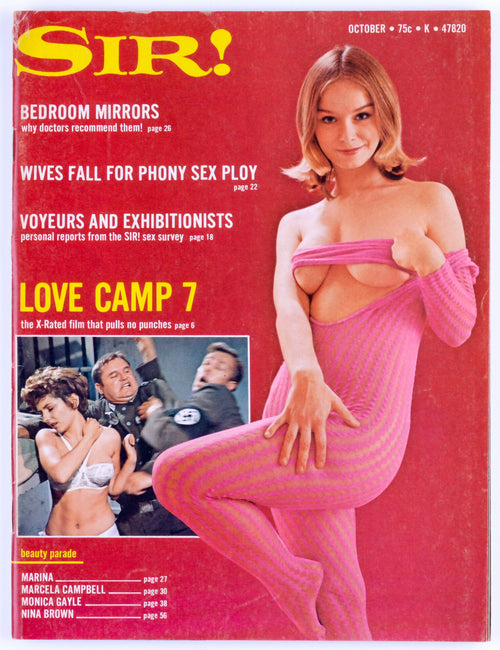SIR! October 1970 Vol. 27 No. 10 Vintage Softcore Adult Magazine - Trifold Poster, Monica Gayle, Marcella Campbell, Nina Brown