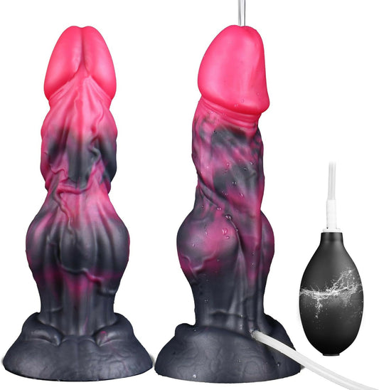 8.5" Fantasy Dragon Ejaculating Squirting Dildo Knot Suction Cup Silicone Dong