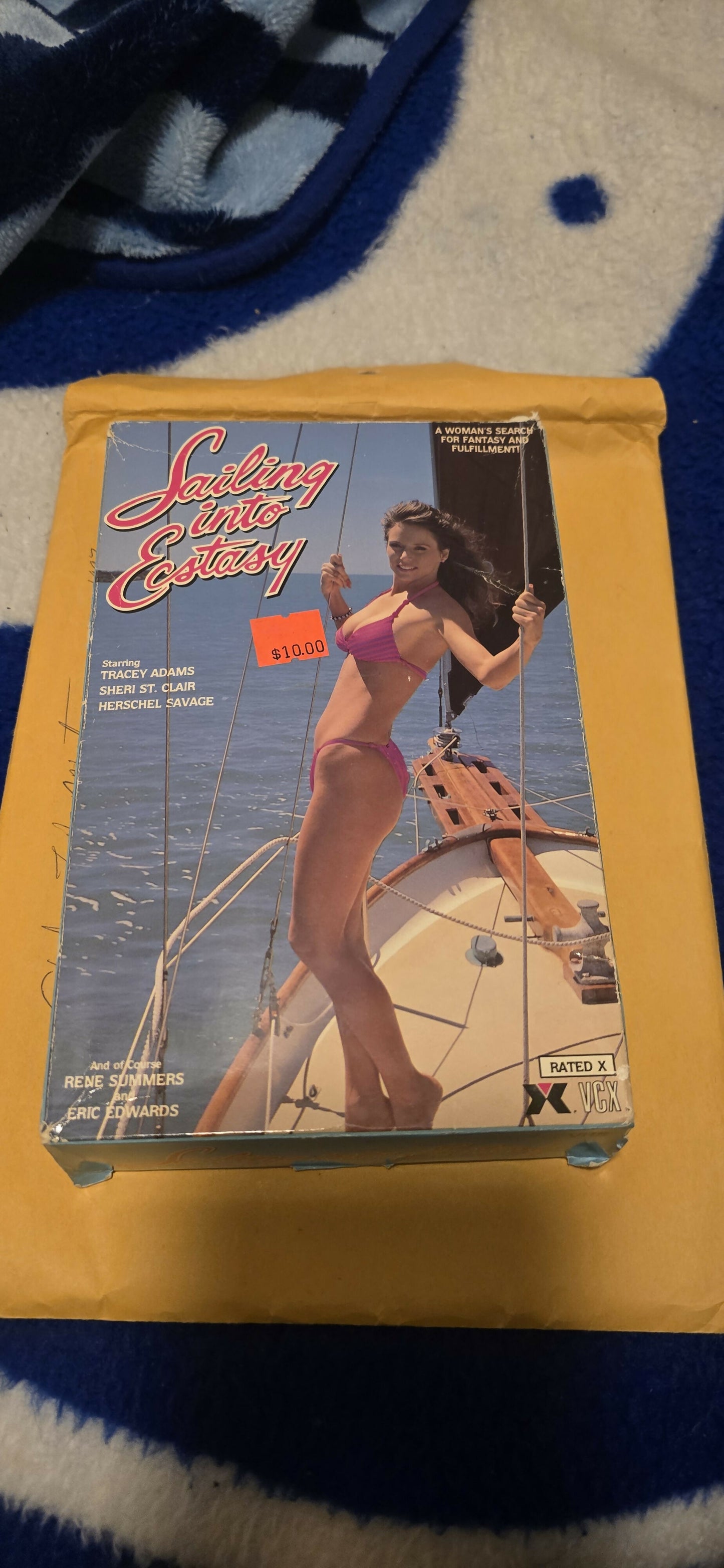 Sailing Into Ecstasy VHS - Starring Tracey Adams, Sheri St. Clair, Herschel Savage - Vintage 1980s Adult Video - Rated X