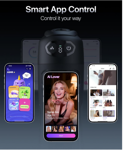 EINSEO Sucking Male Masturbator with 7.1" Deep Sleeve, AI Sync