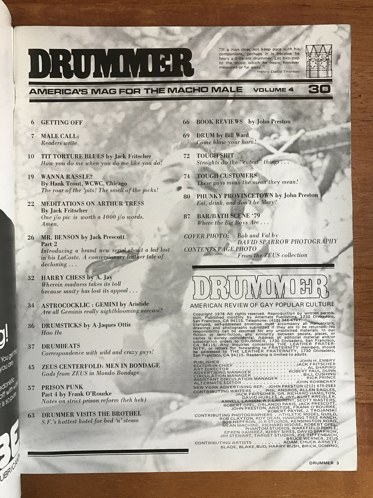 Drummer #30 Gay Men's Leather Magazine 1978 Zeus Men of Bondage Poster