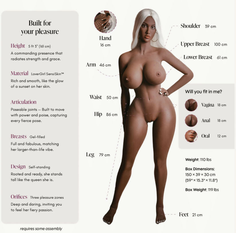 Doll Kiara Chocolate 5ft 3" - Standard