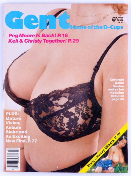 GENT July 1985 Vol. 26 No. 7 Softcore Adult Big Tits Magazine - Peg Moore, Keli Stewart, Christy Canyon, Auburn Blake, Bobbi Benton