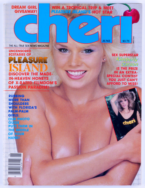 Cheri June 1985 Vol. 9 No. 11 Vintage Softcore Adult Magazine - Includes Trifold Poster, Kimberly Carson