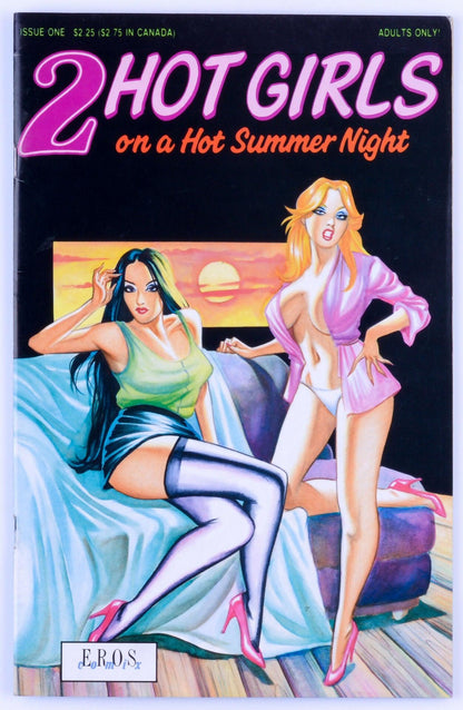 2 HOT GIRLS on a Hot Summer Night Issue 1 1991 By Terry Hooper & Art Wetherell EROS Comix Lesbian Adult Comic Book - XXX Marketplace