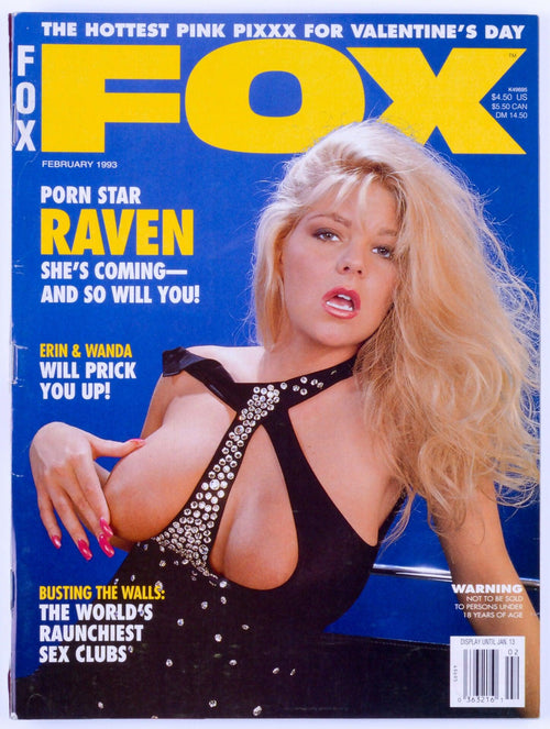 FOX Vintage Softcore Adult Magazine Vol. 11 No. 9 February 1993 - Raven, Casha Rae, Angel Bust