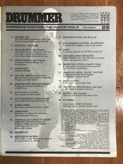 Drummer #22 Gay Men's Leather Magazine 1978 Macho Male