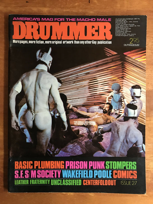 Drummer #27 Gay Men's Leather Magazine 1978 Zeus Poster, Wakefield Poole