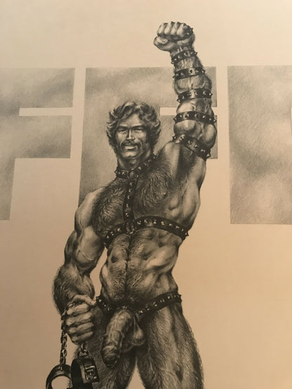 Jakal Gay Art Print Bondage Dungeon Master BDSM 1977 "Fist Fuckers of America" FFA