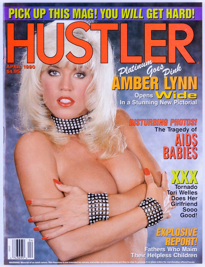 HUSTLER Vintage Softcore Adult Magazine Vol. 16 No. 10 April 1990 - Amber Lynn - XXX Marketplace