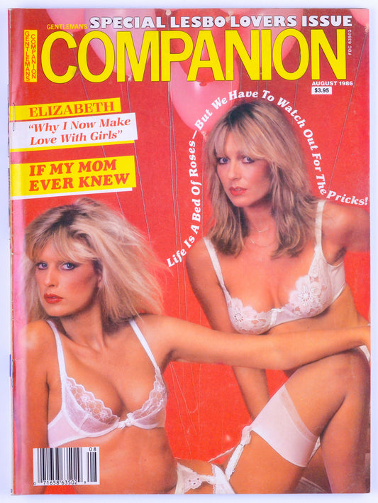 GENTELMAN'S COMPANION Special Lesbo Lovers Issue August 1986 Vol. 7 No. 1 Softcore Vintage Adult Magazine