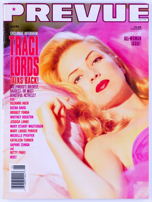 MEDIASCENE PREVUE 90 Vol. 2 No. 50 March/May 1993 Vintage Non-Nude Magazine - Traci Lords, Betty Page, Whitney Houston, Sharon Stone