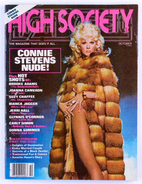 HIGH SOCIETY October 1979 Vol. 4 No. 5 Vintage Softcore Magazine - Connie Stevens