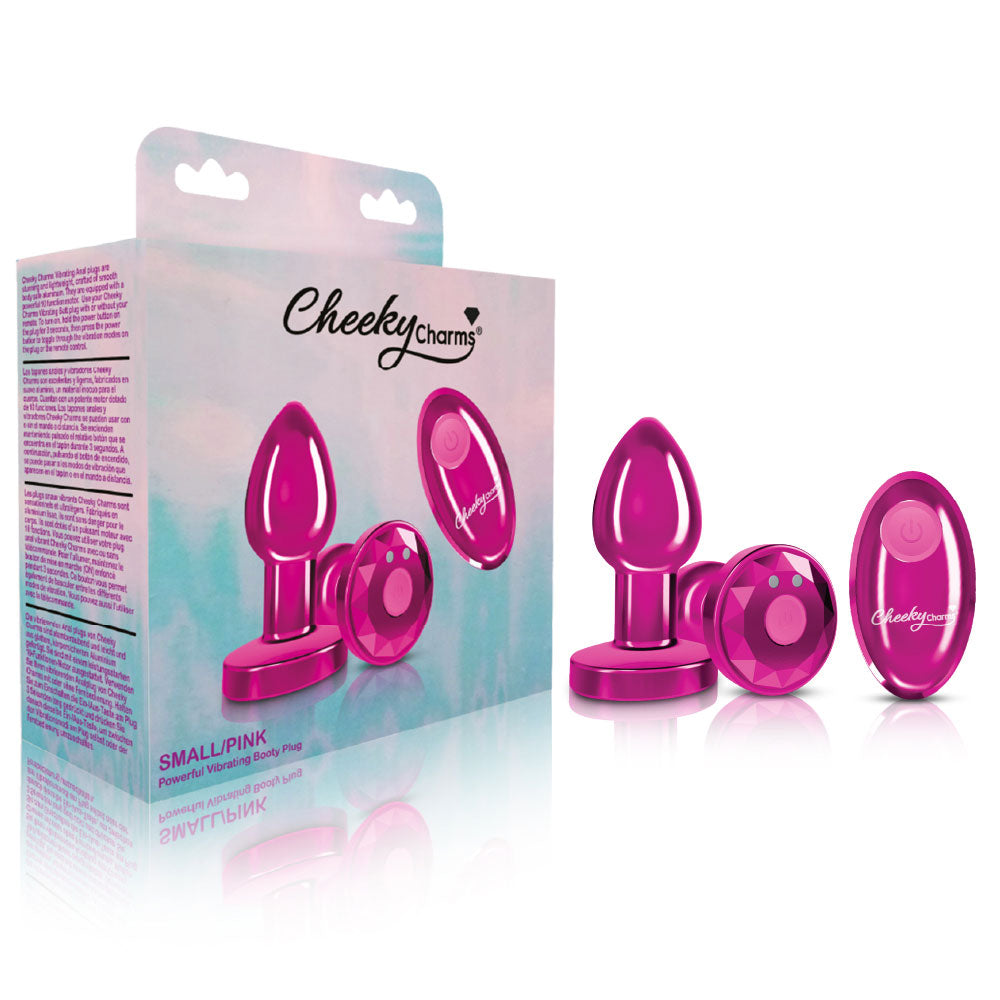 Vibrating Pink Metal Remote Plug - Small