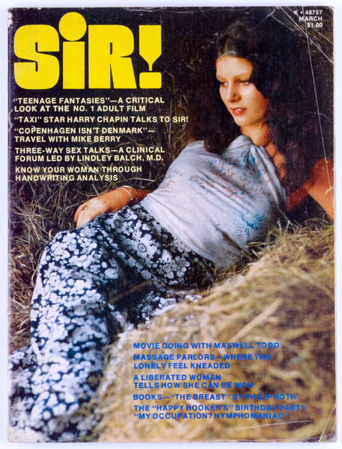 SIR! March 1973 Vol. 29 No. 3 Vintage Softcore Adult Magazine - Trifold Poster, Jane Peters, Jill Gould, Peggy Church