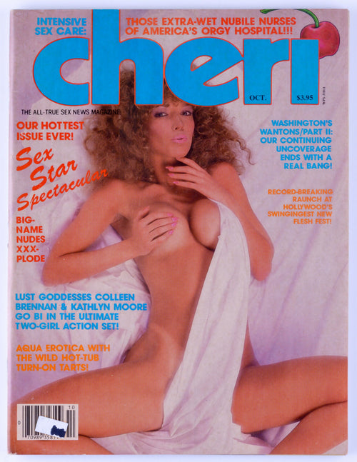 Cheri October 1985 Vintage Softcore Adult Magazine - Trifold Poster, Colleen Brennan, Kathlyn Moore