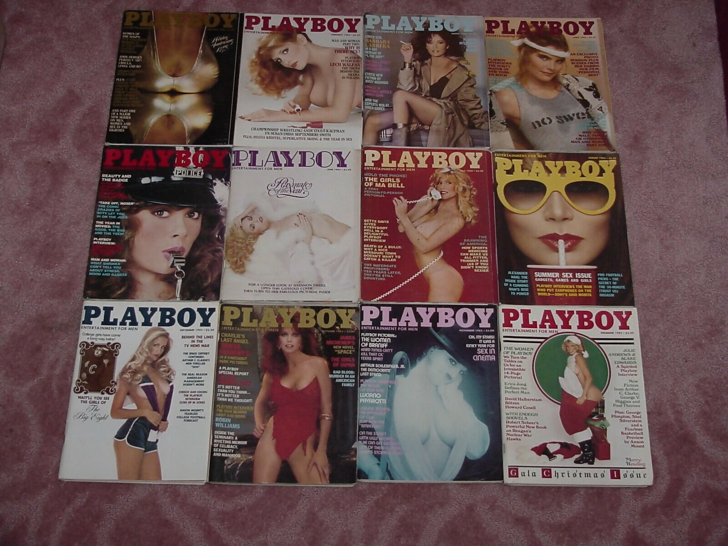 Vintage Playboys from 1960-2002, very good condition. Sold in lots of 5 for $16