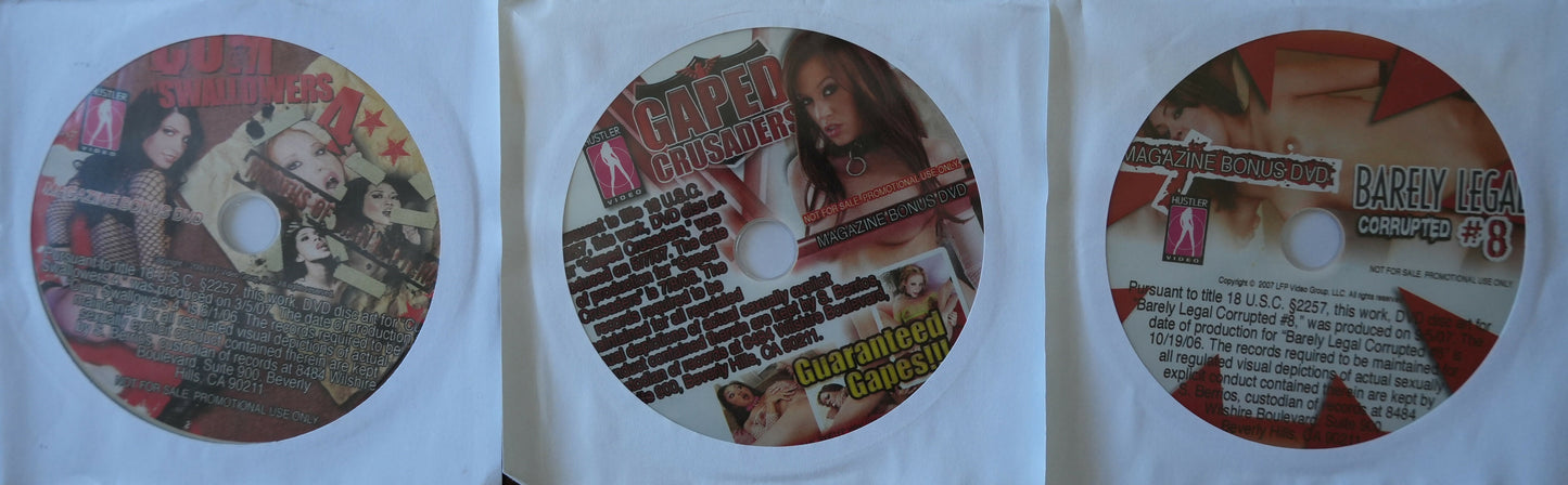 Lot of 9 XXX Hustler Supplemental DVDs - Mid 2000s #1