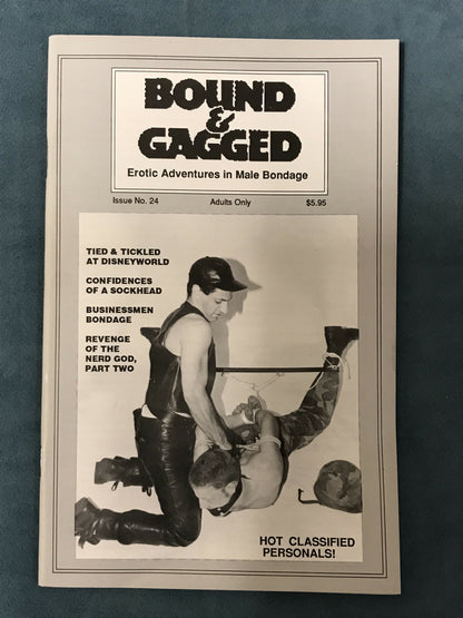 BOUND & GAGGED #24, 1991, Gay Men’s Bondage Guide Magazine Exc. Cond.