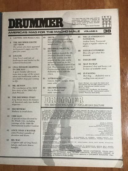 Drummer #38 Gay Men's Leather Magazine 1978 Macho Male