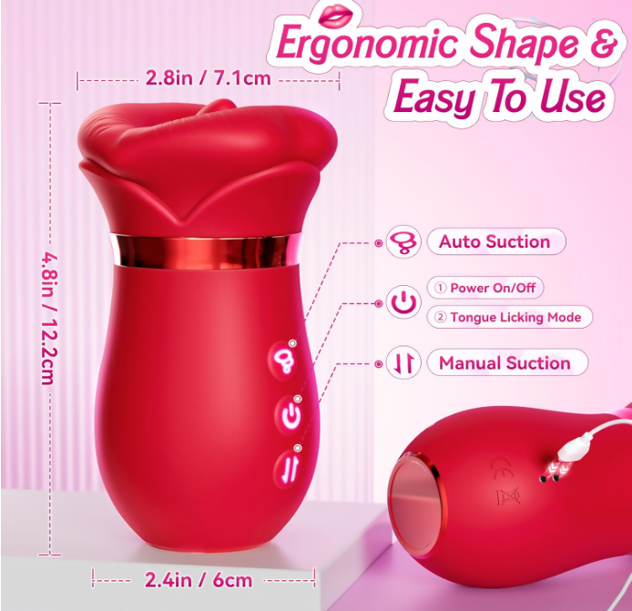 Sovokn 5IN1 Mouth Sucking Rose Vibrator-App Control & Manual