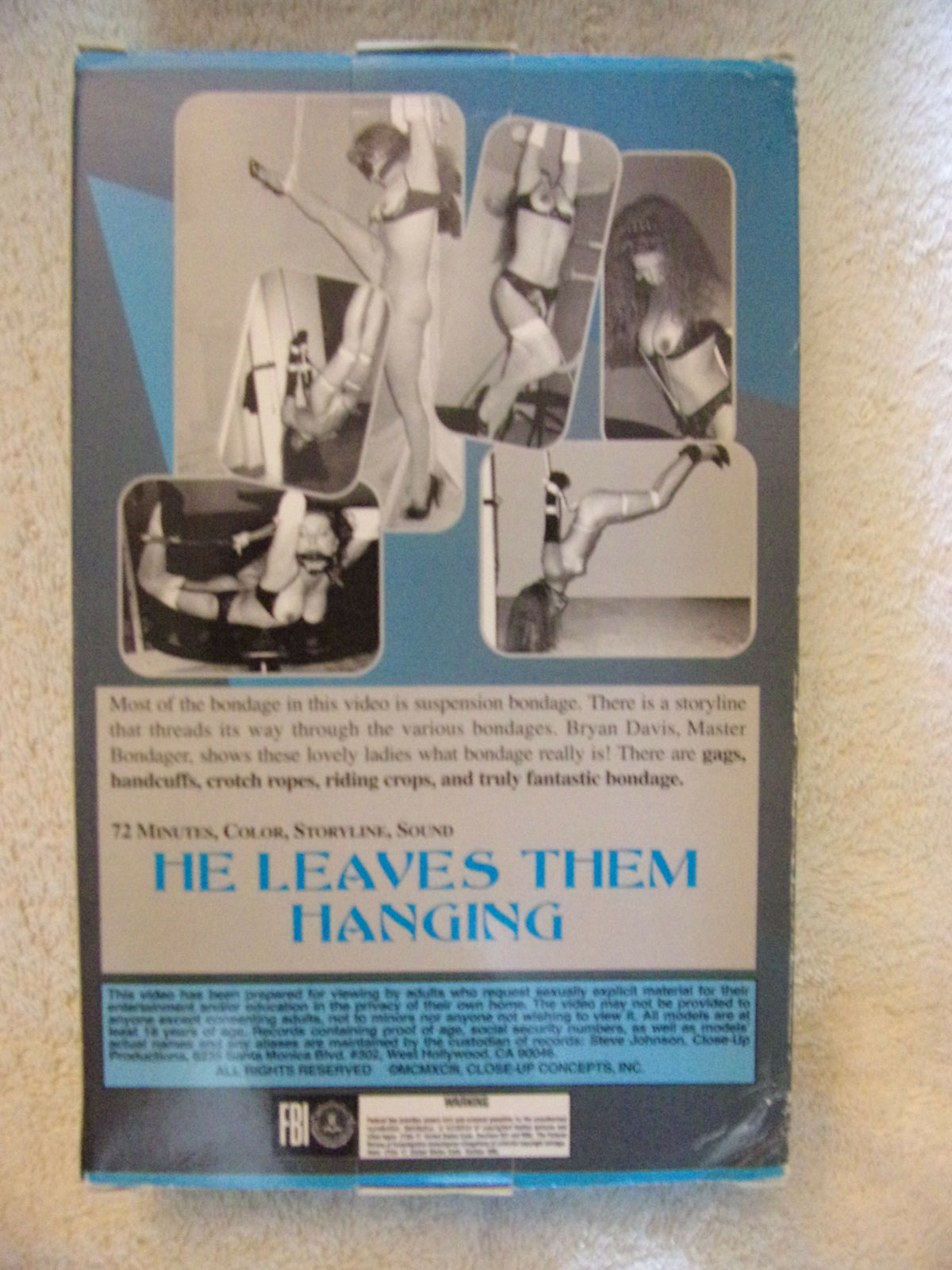 He Leaves Them Hanging Bondage Big Box VHS VCR Tape