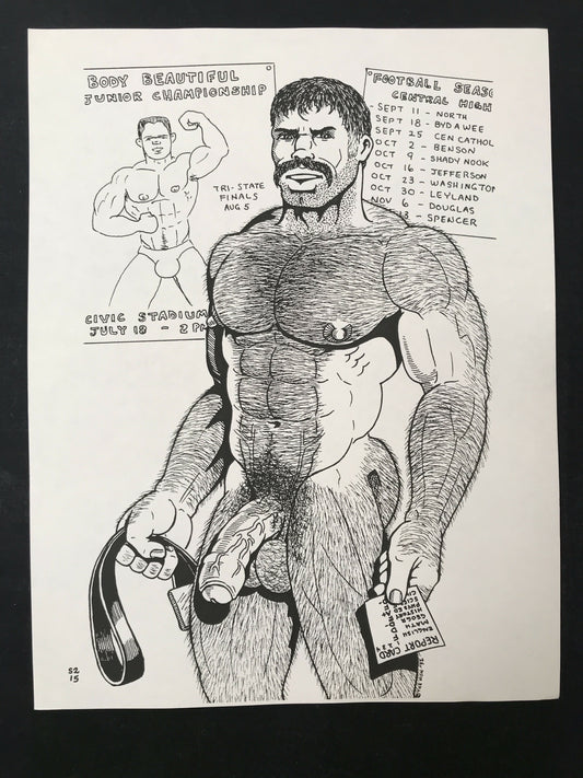 Original The Hun Print - Bill Schmeling "Uncut Hairy Stud" S2-15 Series 1992